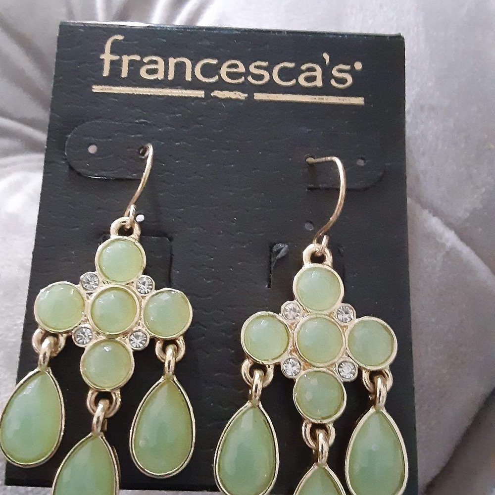 Francesca's Green Chandelier Summer Earrings